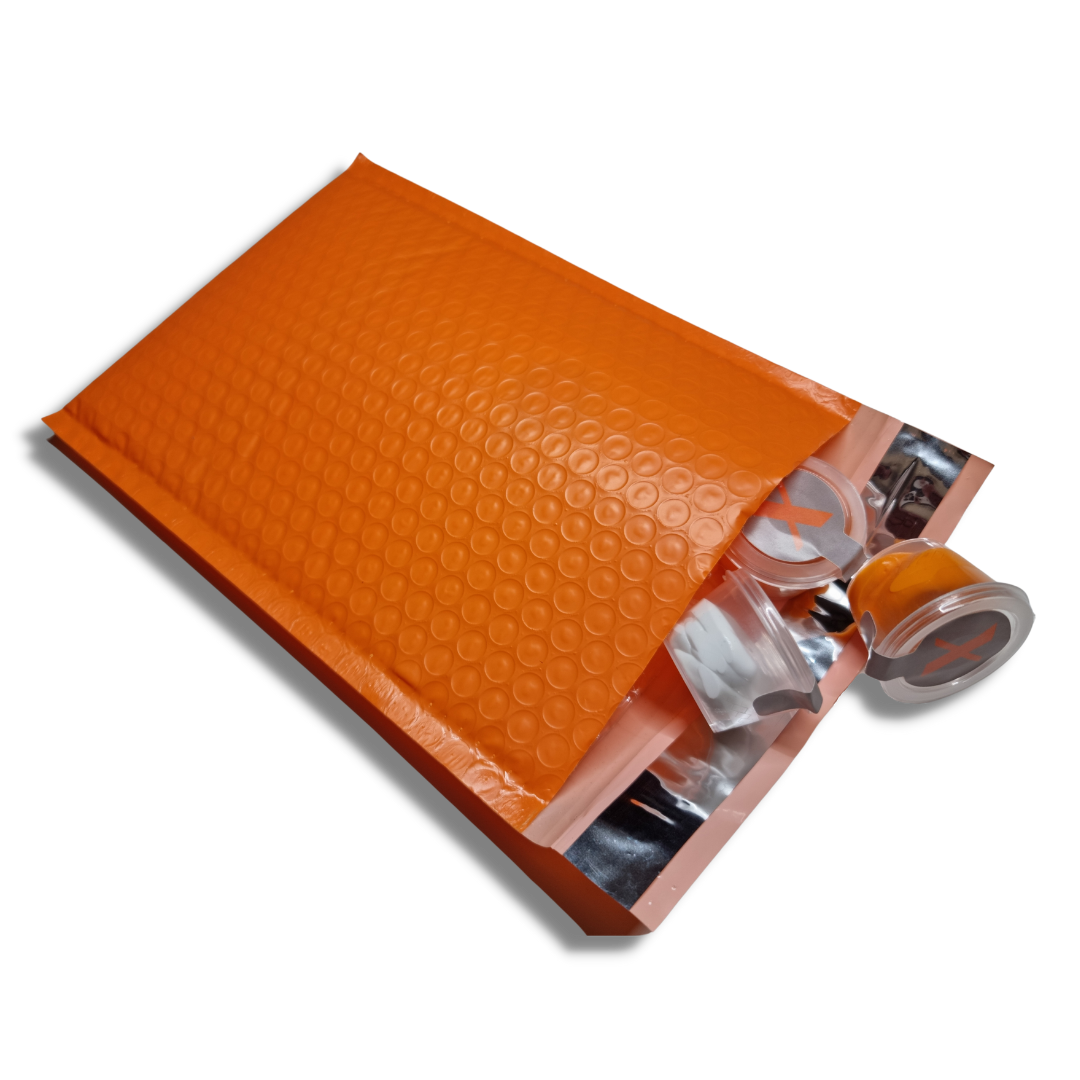 Postage bag with impression putties